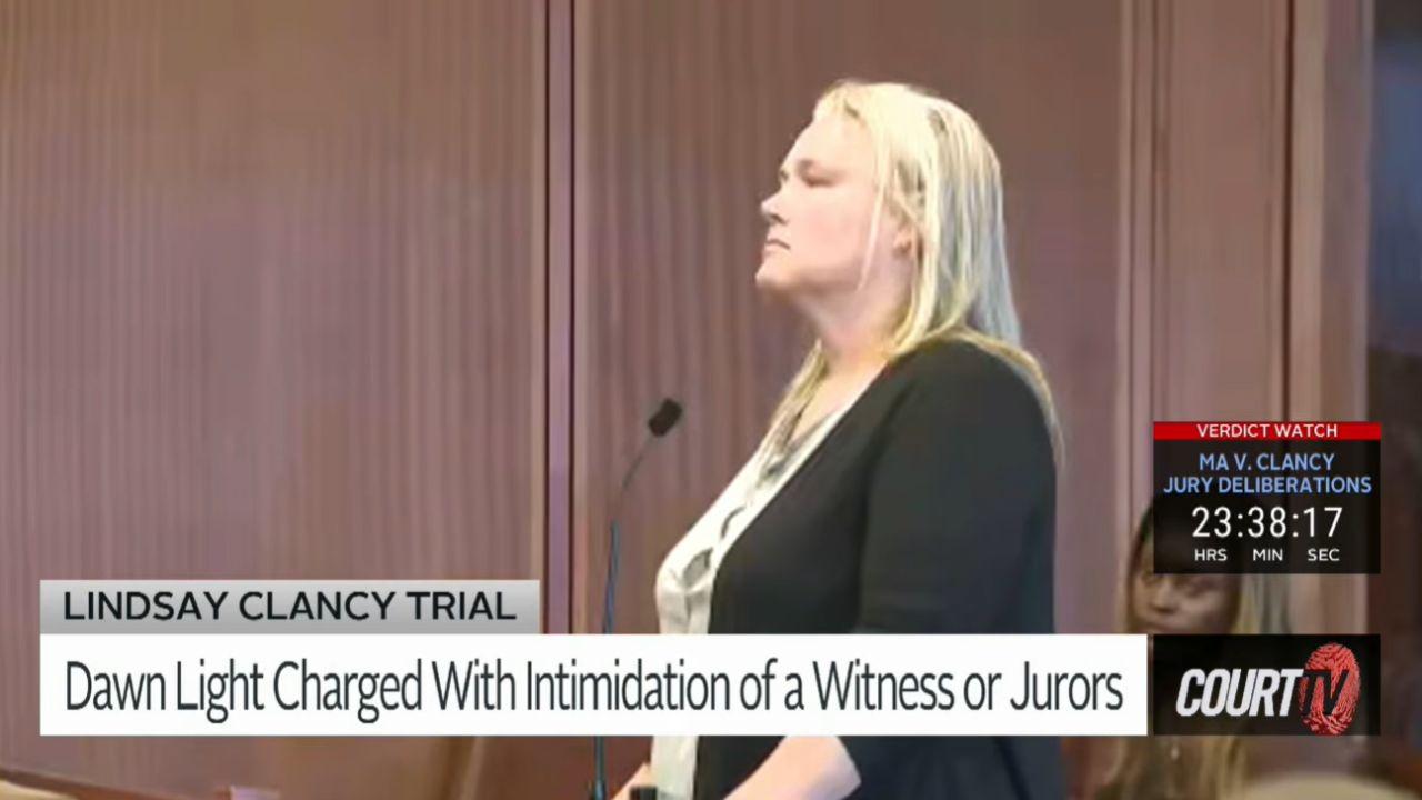 Image of a person was accused of filming jurors outside the courthouse during Lindsay Clancy’s trial.