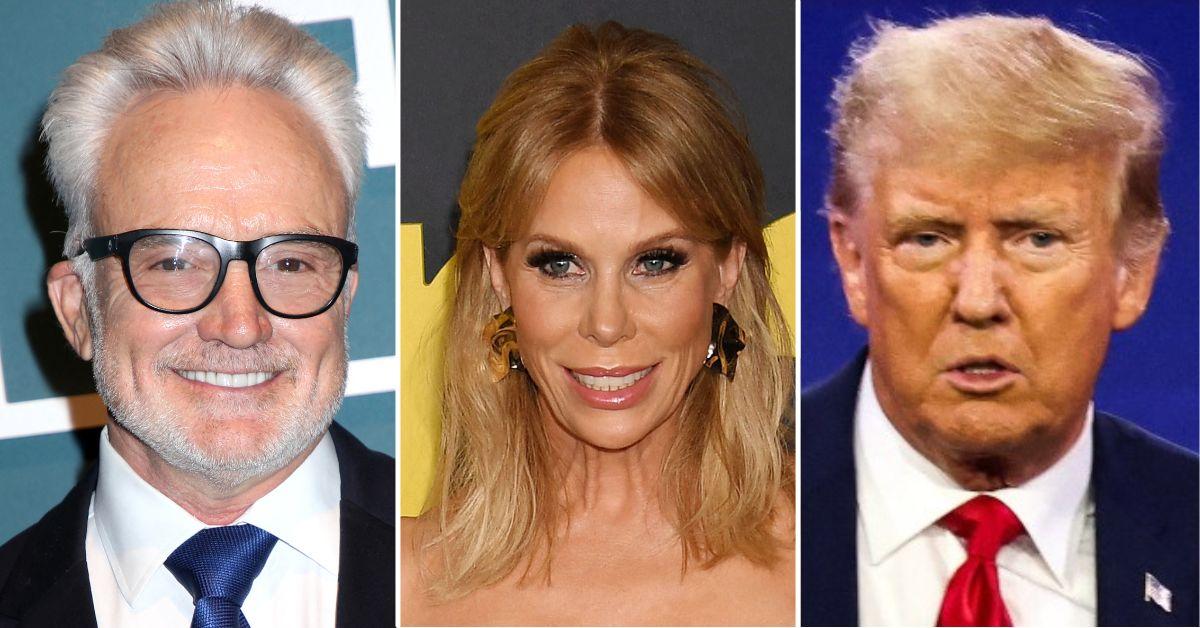 Composite photo of Bradley Whitford, Cheryl Hines and Donald Trump.