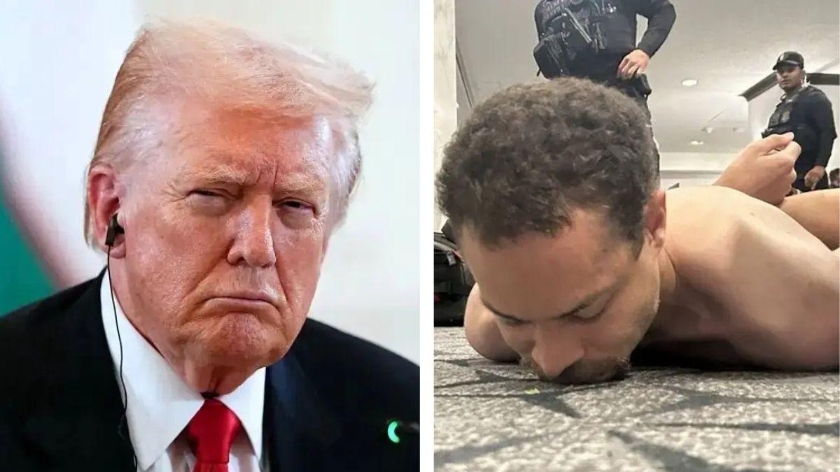 Split photo of Donald Trump and Cole Tomas Allen