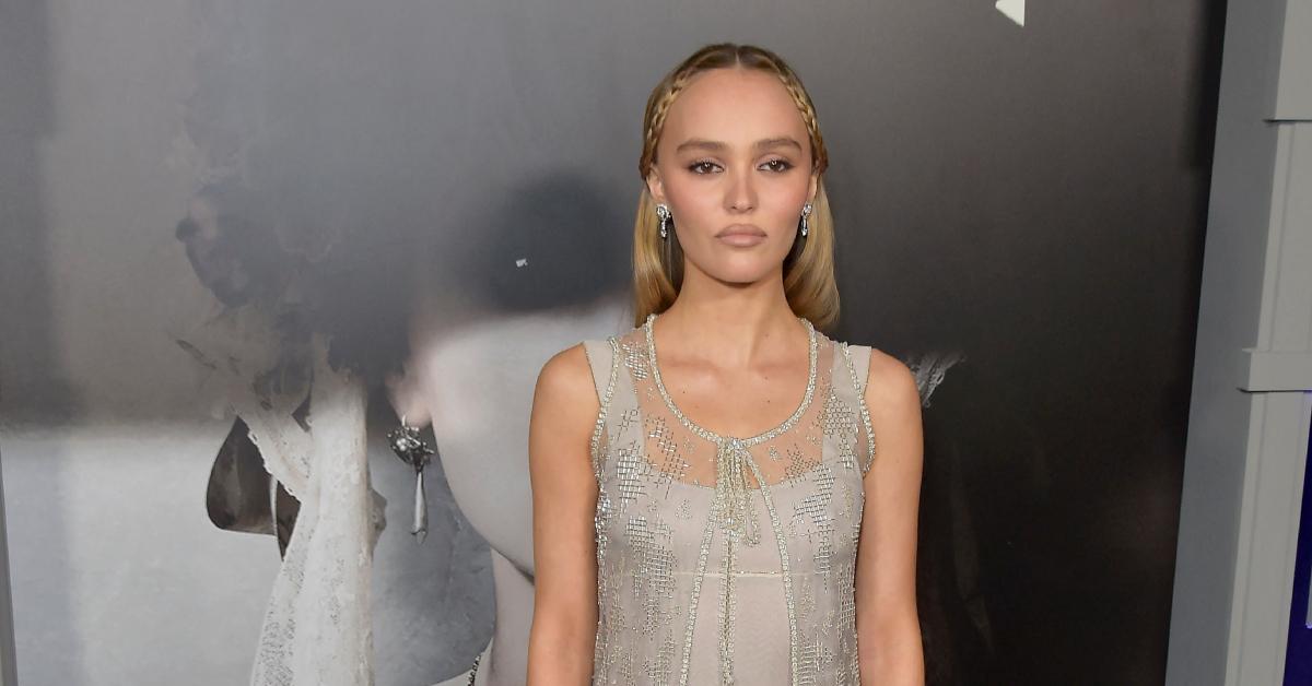 lily rose depp nosferatu premiere photos gray silver gown