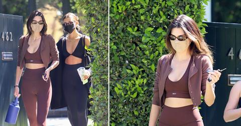 kendall jenner and hailey bieber meet for workout together
