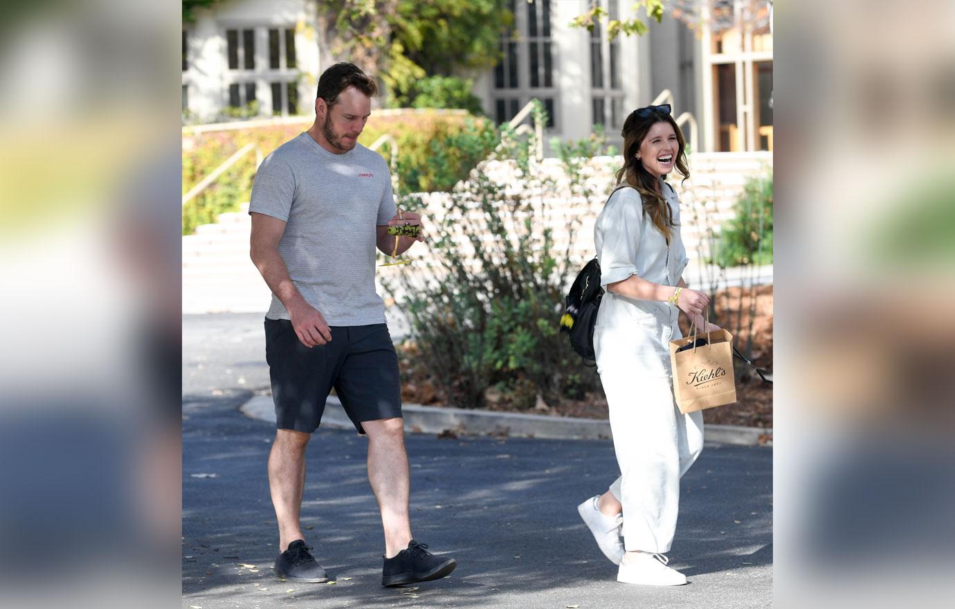 EXCLUSIVE: Chris Pratt and Katherine Schwarzenegger leave a boy scout meeting