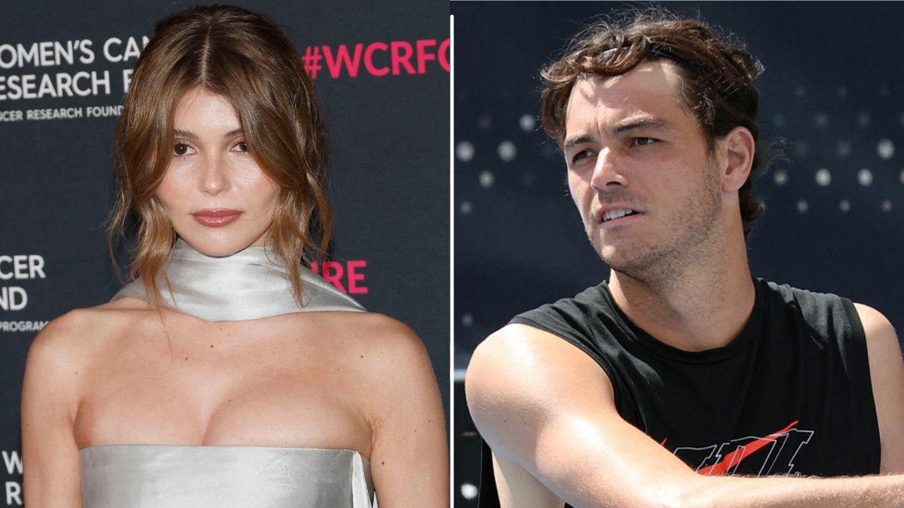 Split photo of Olivia Jade and Taylor Fritz