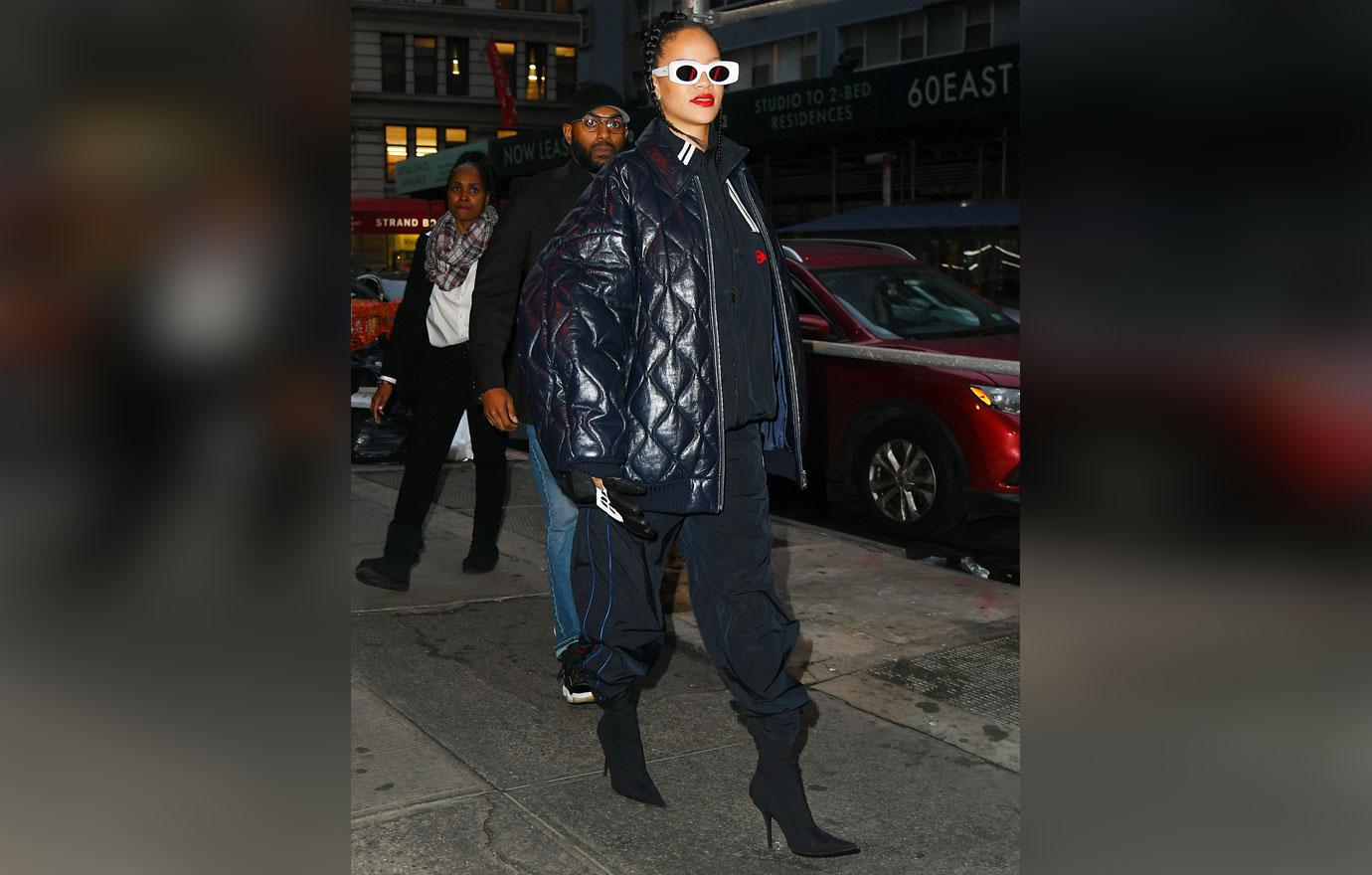 rihanna steps out shopping in soho with asap rocky after shutting down pregnancy rumors