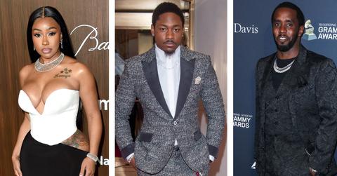 Composite photo of Yung Miami, Stefon Diggs and Sean 'Diddy' Combs.