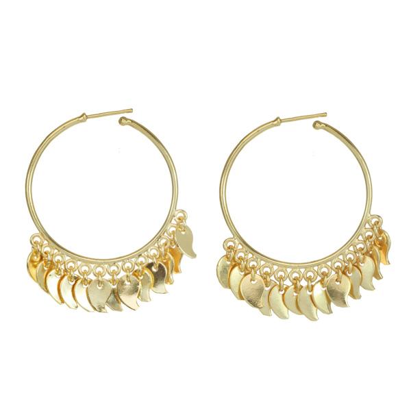 RSS 64 Leaf Hoop Earrings