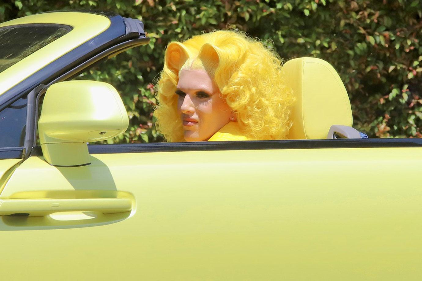 jeffree star seen working it in the  with glam phantom rolls royce after recovering from car accident