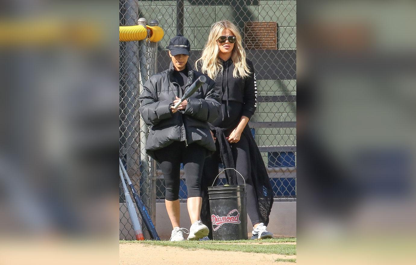 *EXCLUSIVE* The Kardashian girls try their hand at softball!