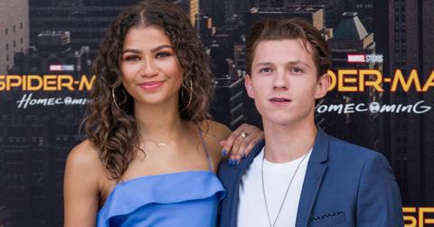 Zendaya and Tom Holland pose at the ‘Spider Man: Homecoming’ photo call