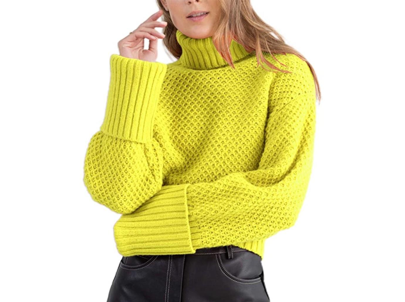 WornOnTV: Sara's yellow turtleneck top and high-waisted pants on The Chase, Sara Haines