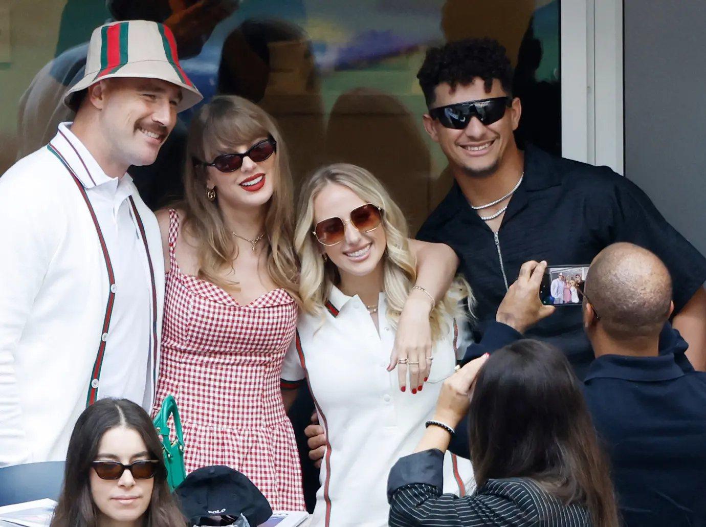 taylor swift attends patrick mahomes th birthday party brittany feud photos