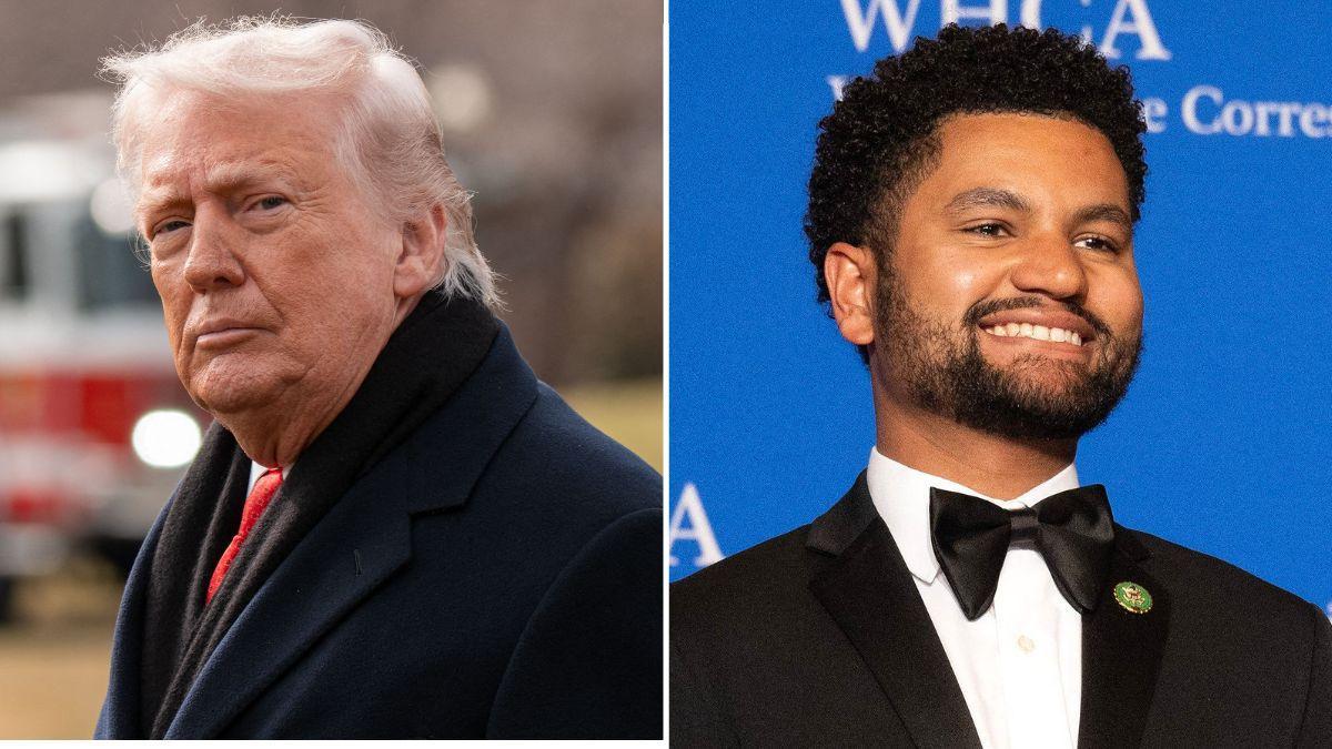 split image of Donald Trump and Maxwell Frost