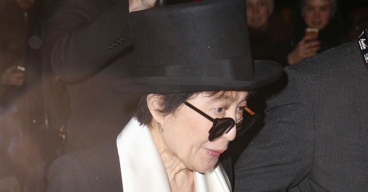 image of Yoko Ono is in a 'happy place' on her farm. 