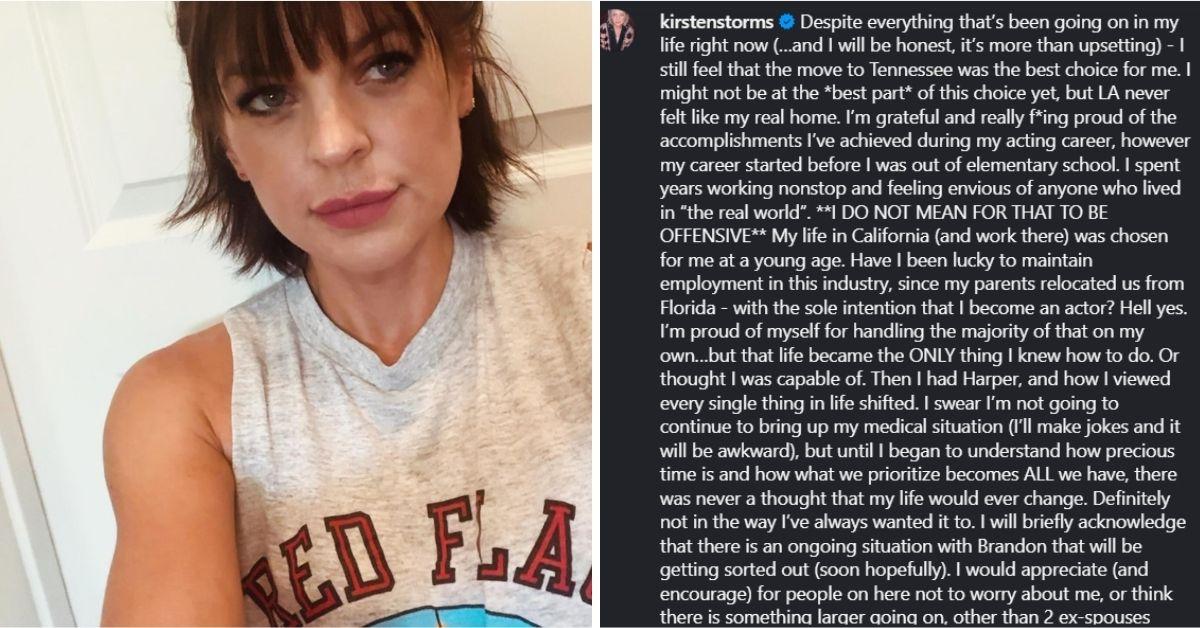 image of Kirsten Storms described her ongoing custody dispute with former husband Brandon Barash as emotionally difficult.