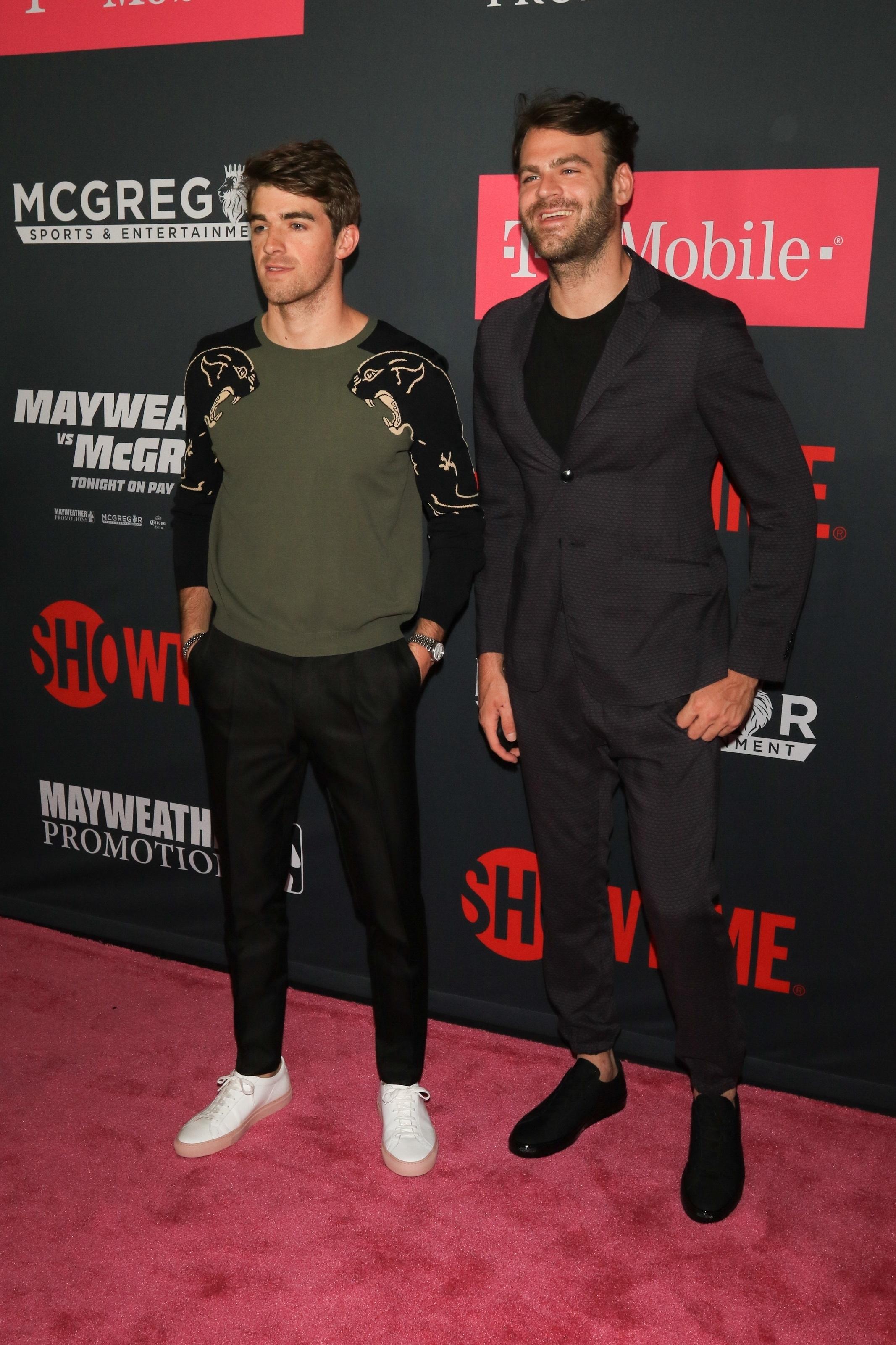 The Chain Smokers at the Mayweather VS McGregor VIP Pre Fight Party Arrivals