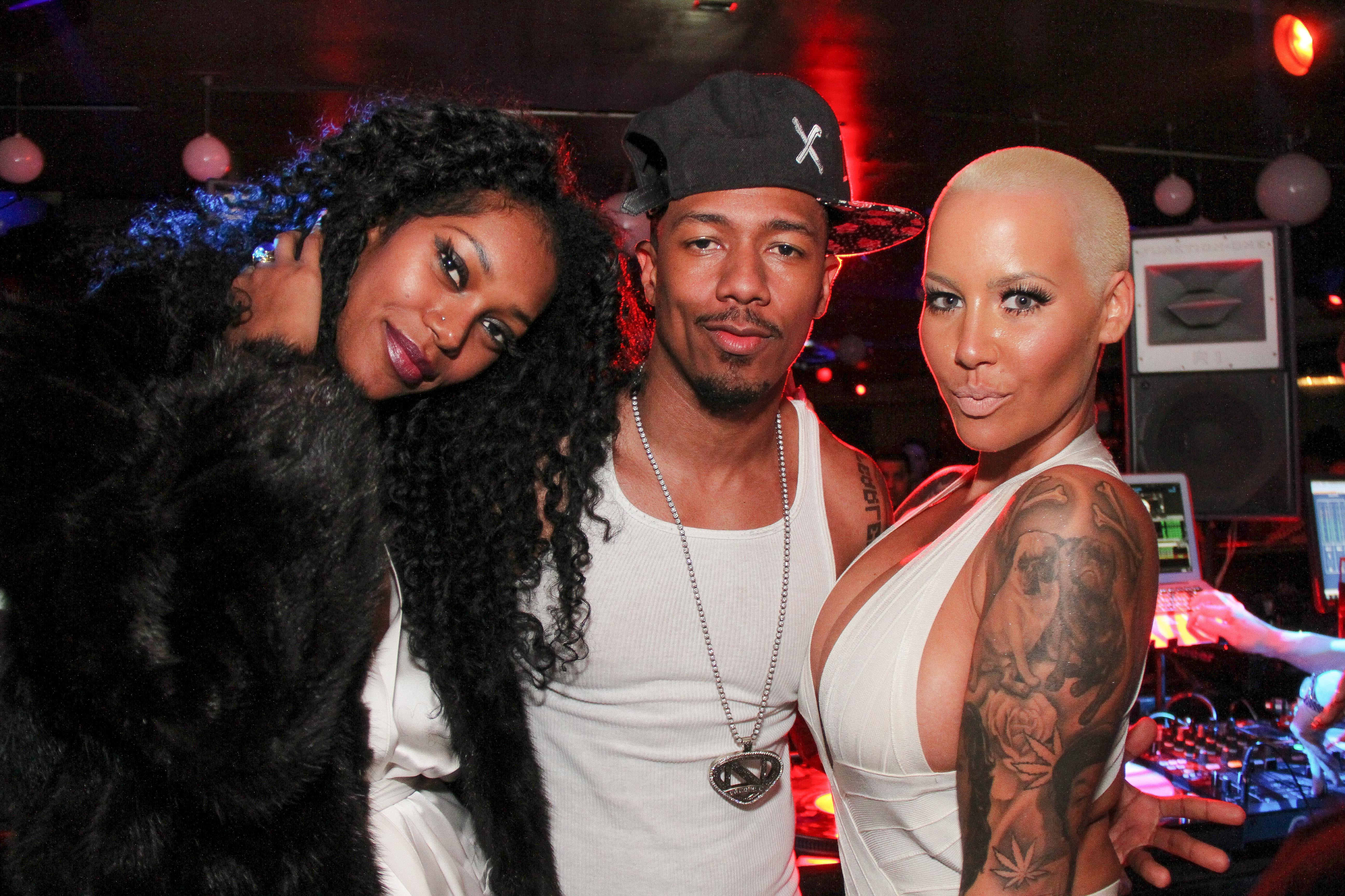 Jessica White, Nick Cannon &amp; Amber Rose at Mur.Mur nightclub