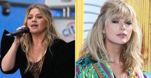 Split photo of Kelly Clarkson & Taylor Swift