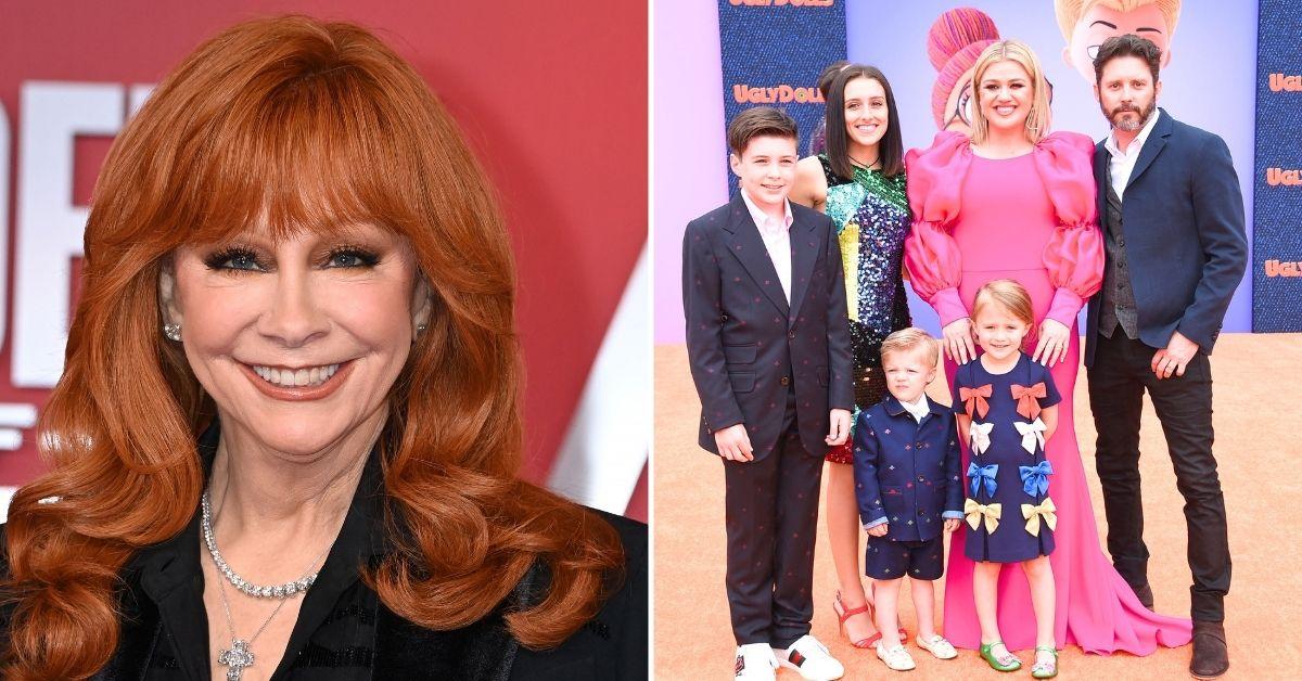 photo of Reba McEntire, Kelly Clarkson, Brandon Blackstock, River Rose and Remington Alexander