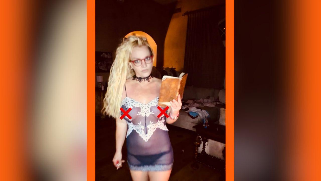image of Britney Spears shared a sheer Halloween-inspired look on Instagram.