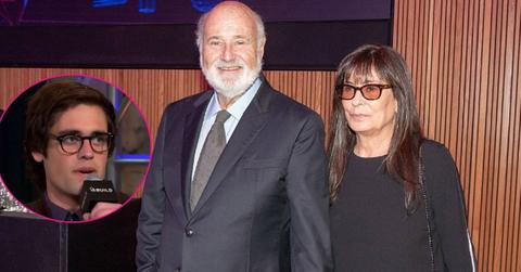 composite photo of nick reiner and parents rob reiner and michele singer reiner