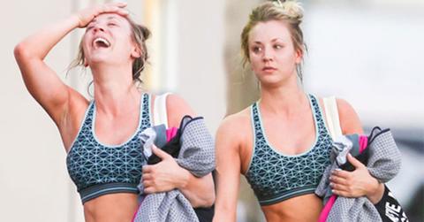 Kaley cuoco abs bra gym pp