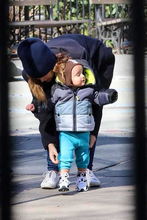 Rose Byrne and Son at the Playground