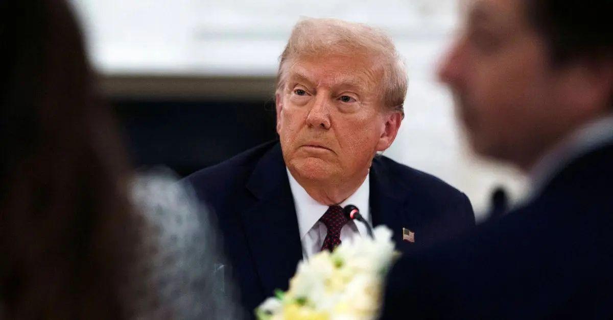 Photo of President Donald Trump reacted to Charlie Kirk's death.