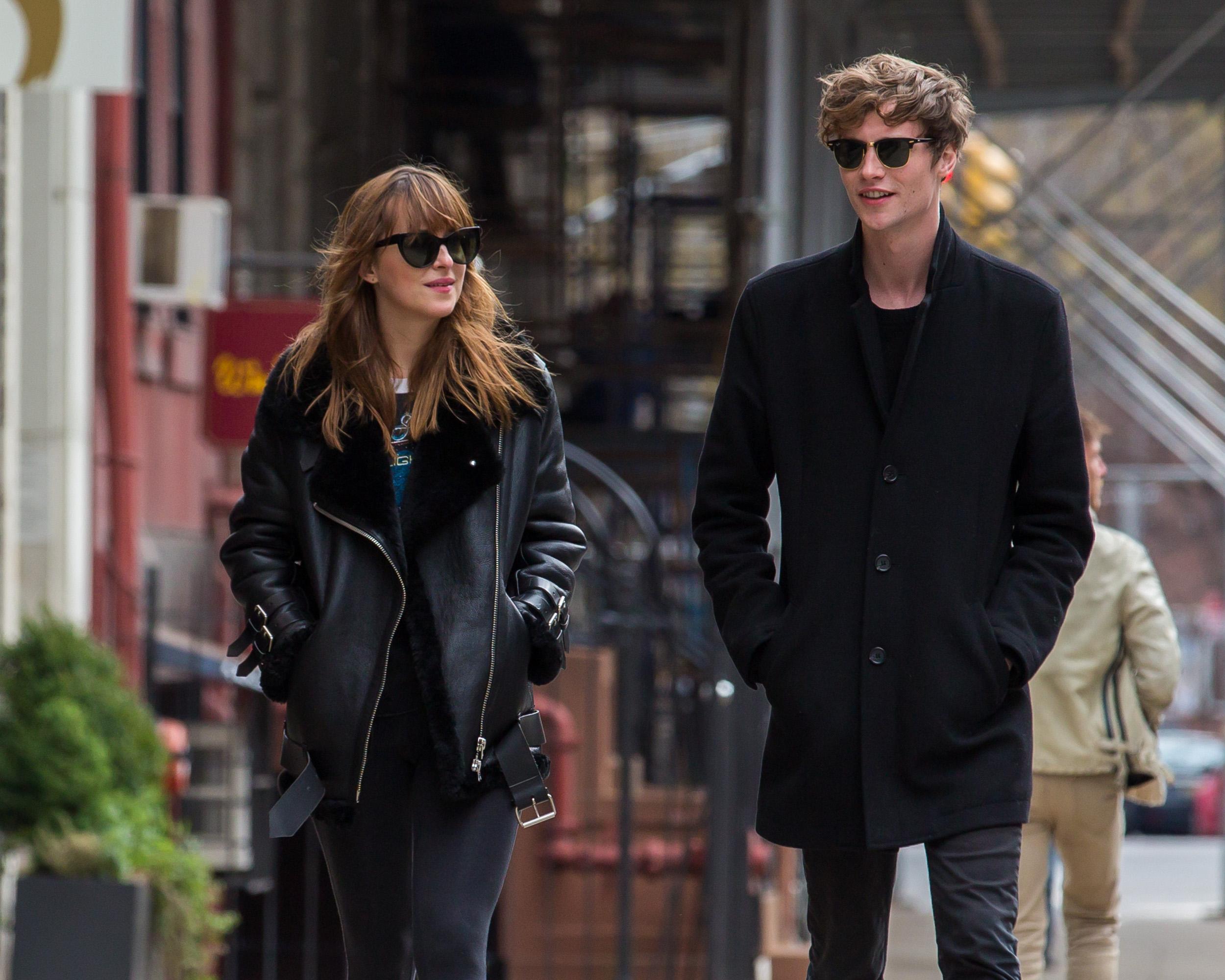 Dakota Johnson and her boyfriend Matthew Hitt are seen out and about in New York City