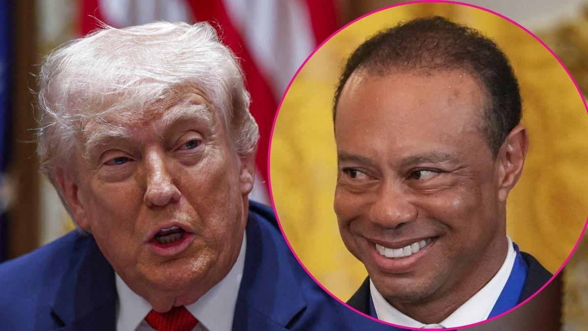 Composite photo of Donald Trump and Tiger Woods.