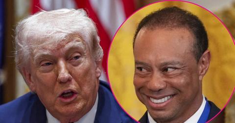 Composite photo of Donald Trump and Tiger Woods.