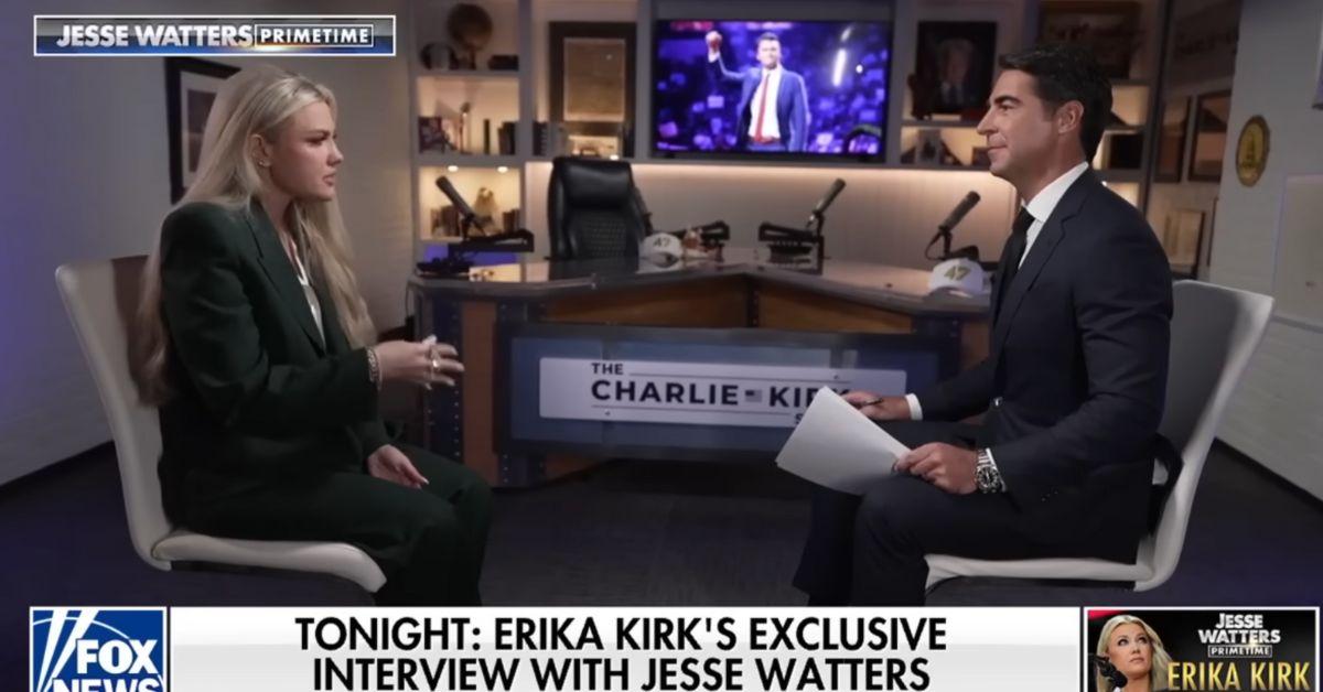 image of This marks Erika Kirk's first official interview since her husband's September assassination.