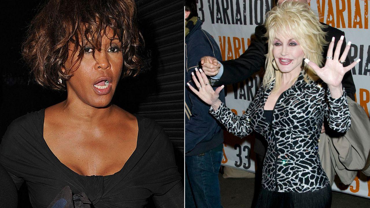 Image of Whitney Houston and Dolly Parton, pictured separately.