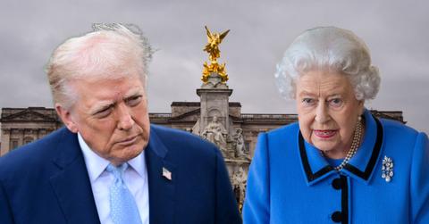 split of Queen Elizabeth and Donald Trump.