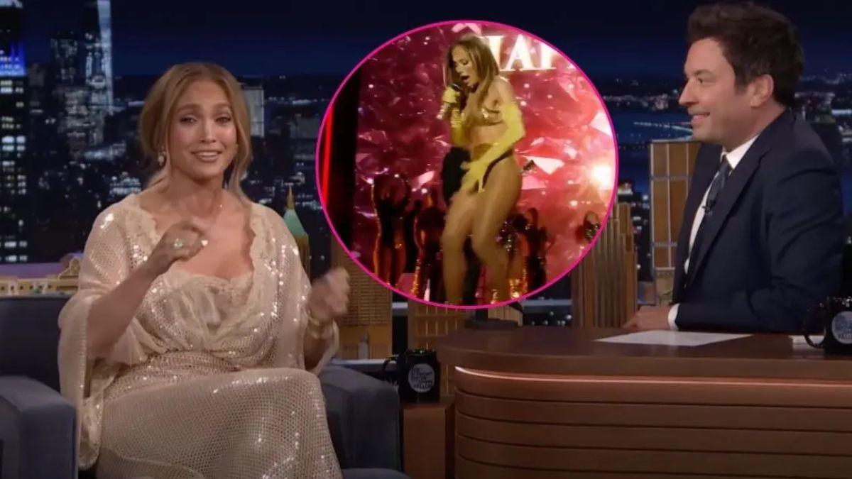 Photo of Jennifer Lopez was grateful she was wearing 'big underwear' when her skirt fell off mid-performance.