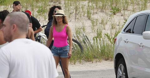 Jennifer lopez hot pink bathing suit beach alex rodriguez main