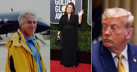 Composite photo of Jeffrey Epstein, Roseanne Barr and Donald Trump