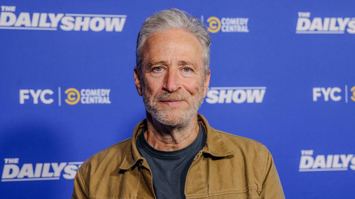 Image of Jon Stewart ridiculed the president’s ‘99 out of 100’ life score.