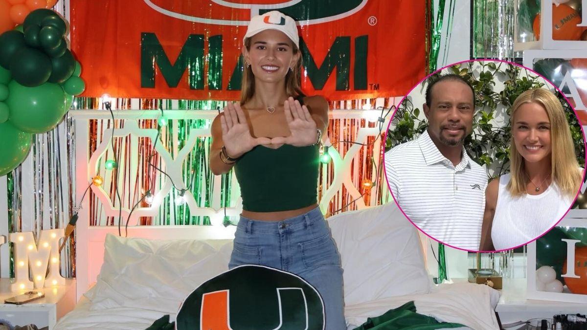 Composite photo of Kai Trump, Vanessa Trump and Tiger Woods