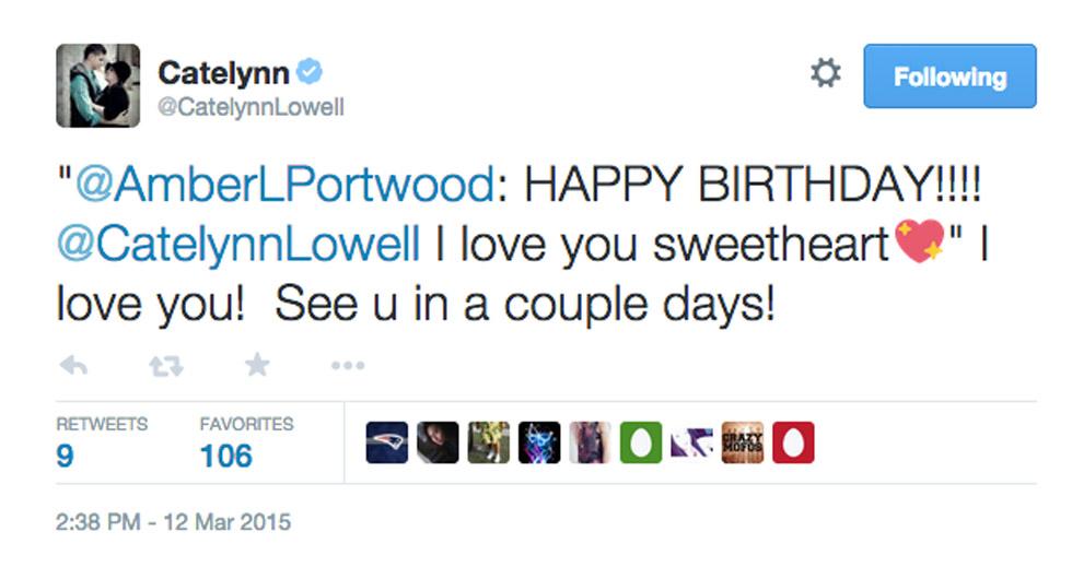 Catelynn lowell birthday amber portwood tweet