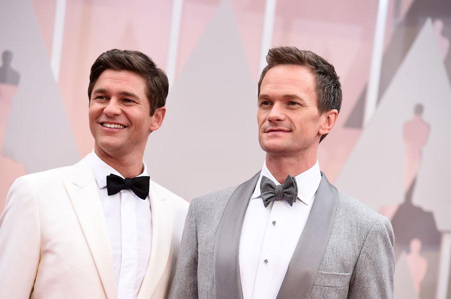 Neil Patrick Harris David Burtka 2015 oscars arrivals