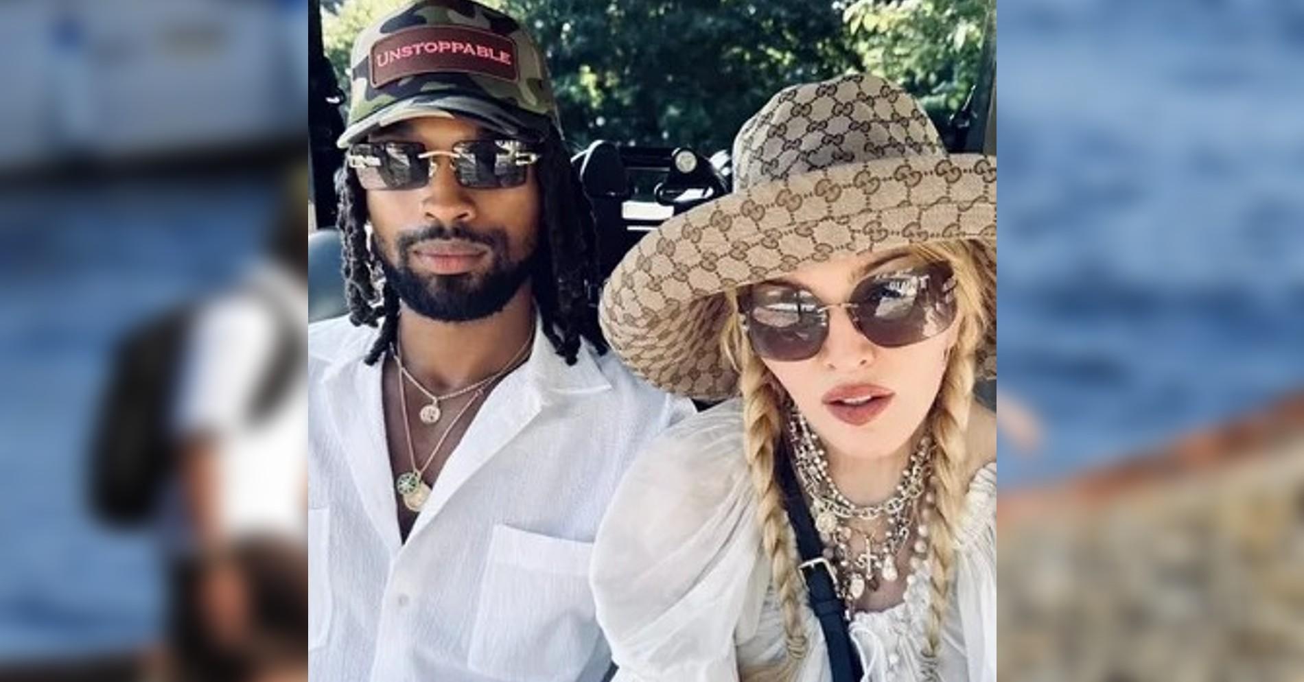 madonna rumored flame akeem morris spotted celebrating twins estere stella