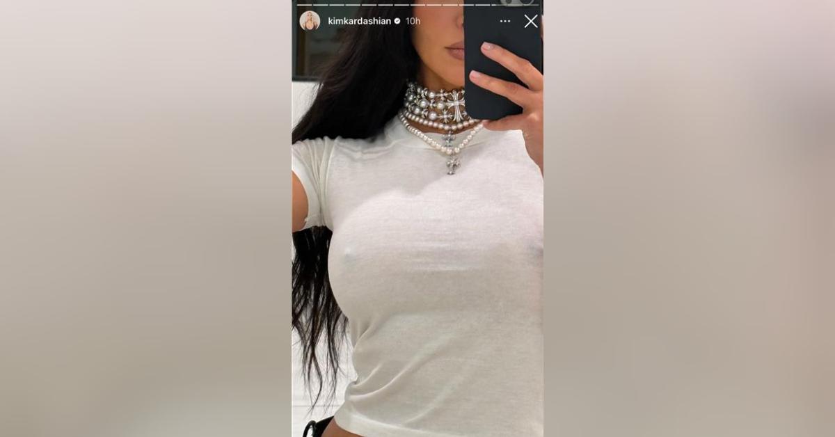 kim kardashian nipples white t shirt billie eilish concert photo