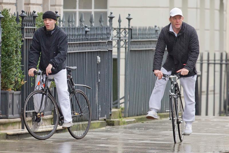 Madonna&#8217;s Son Rocco still in London and out for a bike ride with his father Guy Ritchie.