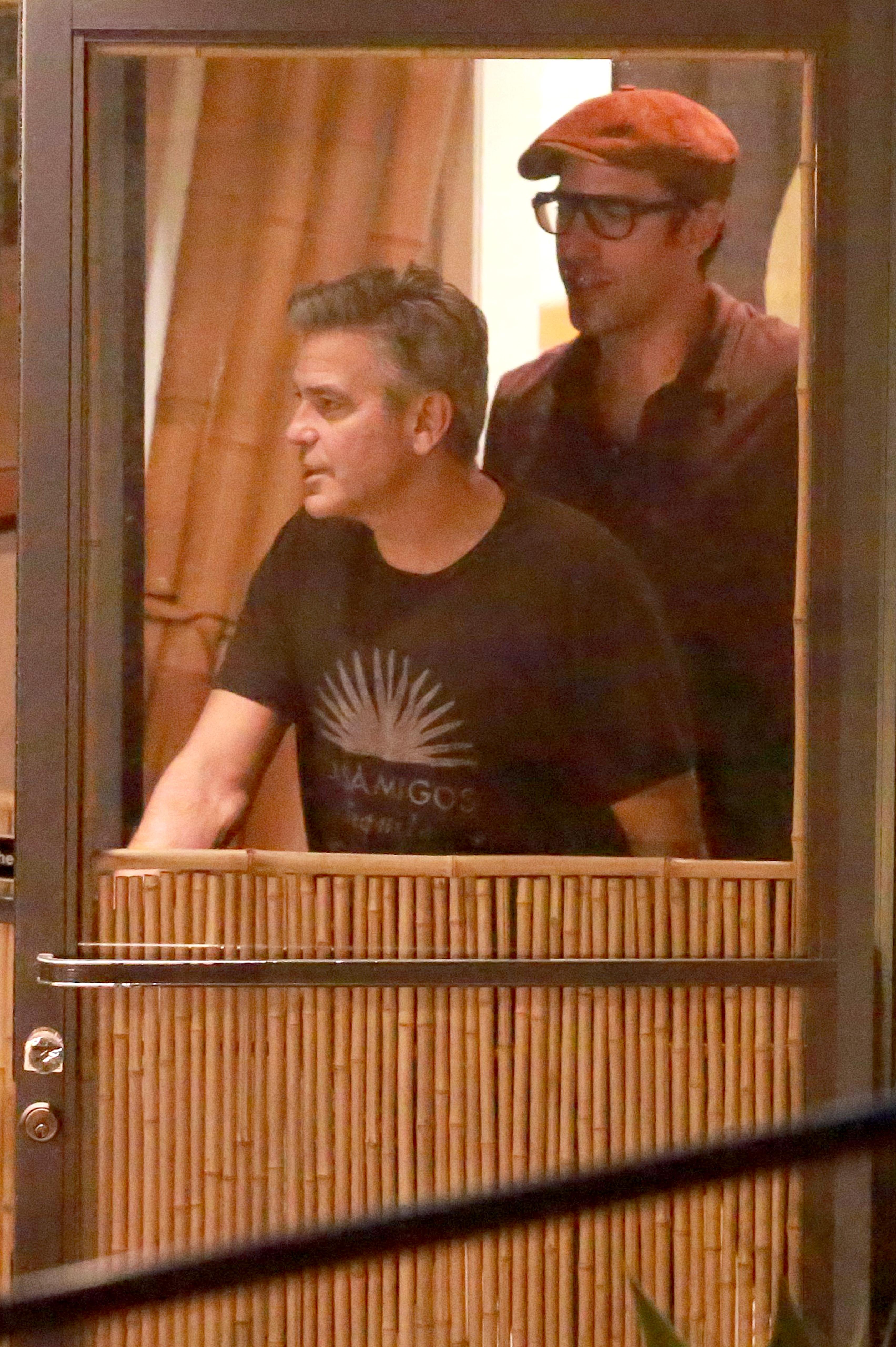 *EXCLUSIVE* George Clooney and Sacha Baron Cohen enjoy a sushi dinner