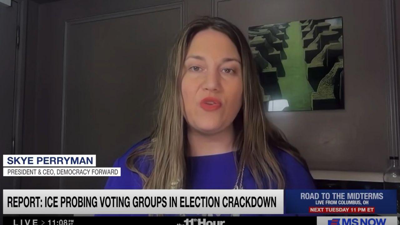 Photo of Perryman raised the alarm about ICE working to support debunked voter fraud claims.
