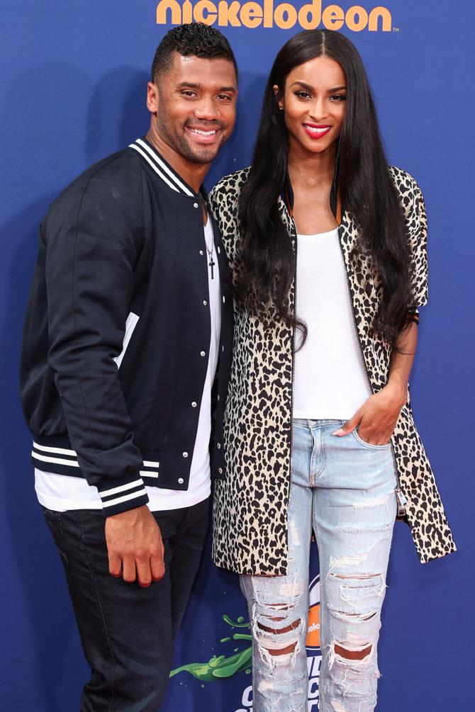 Ciara and Russell Wilson arrive at the Nickelodeon Kids&#8217; Choice Sports Awards 2015