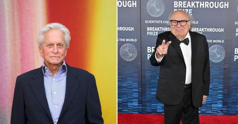 Split photo of Michael Douglas and Danny DeVito