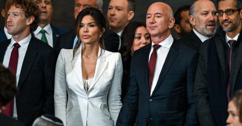 Photo of Lauren Sanchez and Jeff Bezos at Donald Trump's inauguration.
