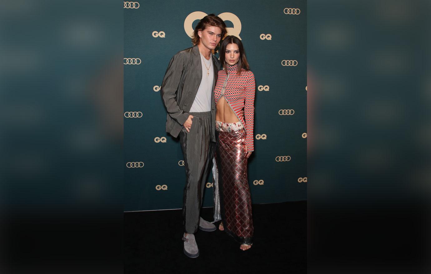 Emily Ratajkowski and Jordan Barrett attend the 2018 GQ Men of the Year Awards