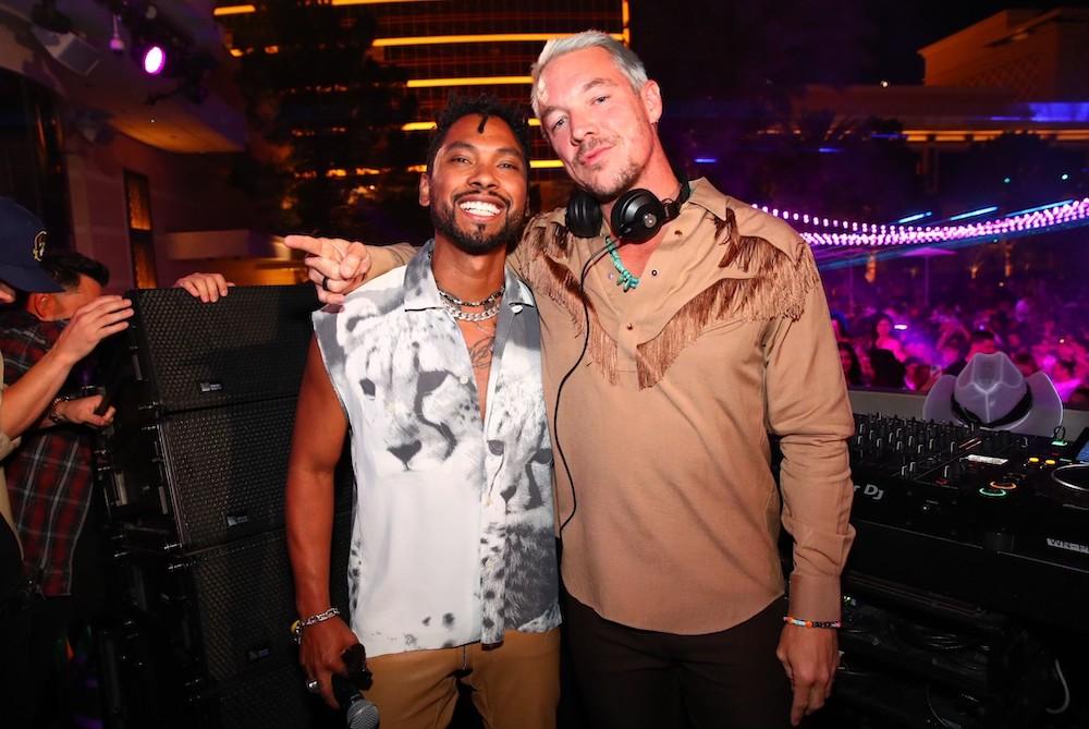 rb star miguel and dj sensation diplo join forces at xs nightclub inside wynn las vegas on may  photo credit danny mahoney